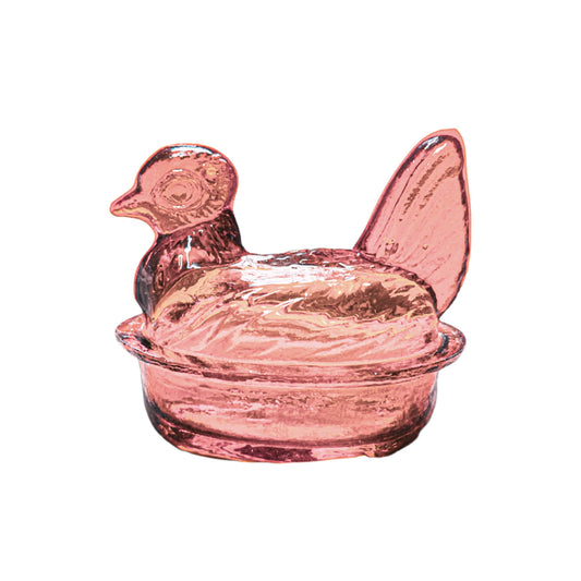 Nesting Hen Bowl & Lid - ROSE | Hand Blown Glass - Colombia
