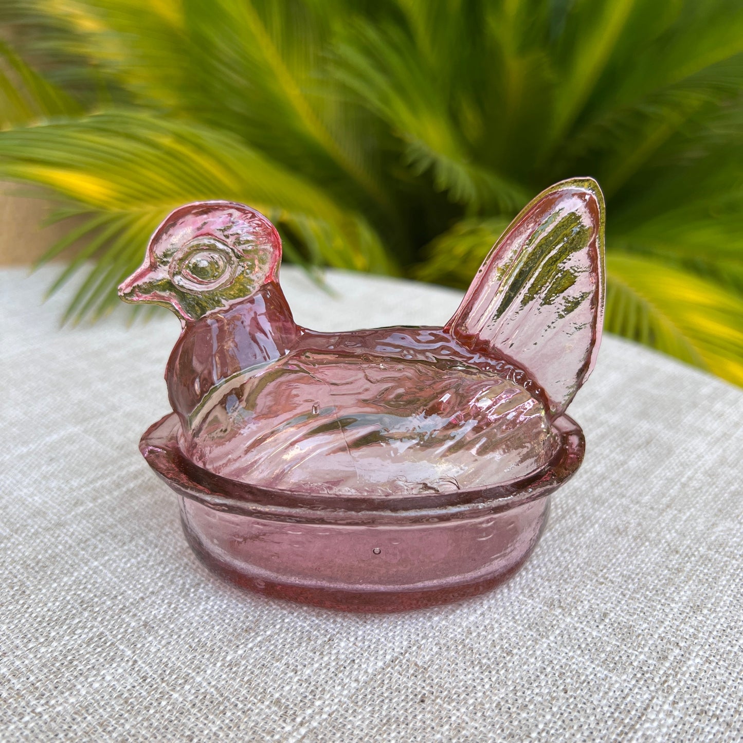 Nesting Hen Bowl & Lid - ROSE | Hand Blown Glass - Colombia